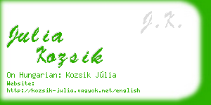 julia kozsik business card